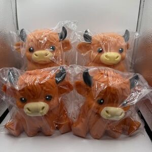 [Set of 4] PPNC - Highland Cow Squishy Toy *Read Description* No Box Included